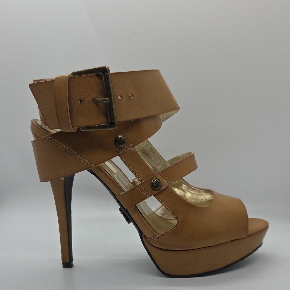 Chic Tan Strappy High Heel Sandals